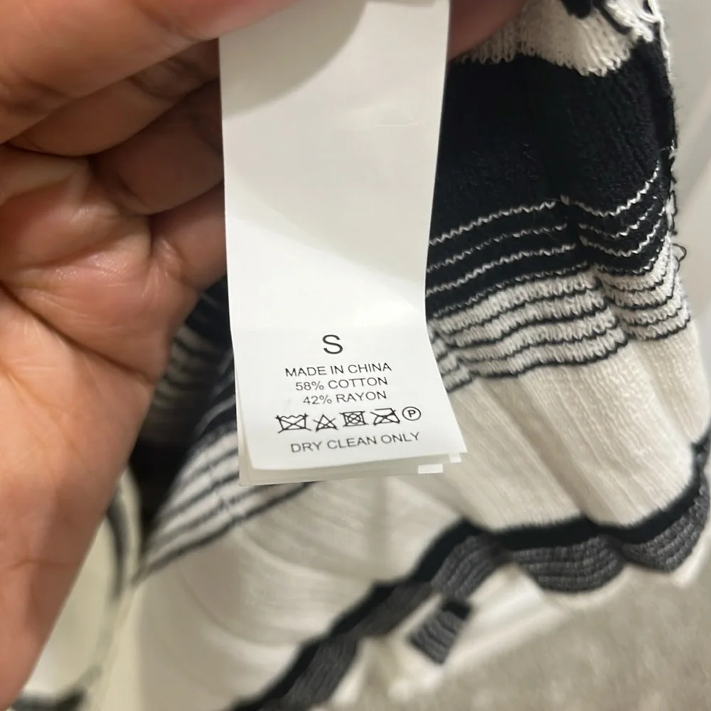 Kate Spade Striped Sleeveless Sweater Dress Black & White Sz S